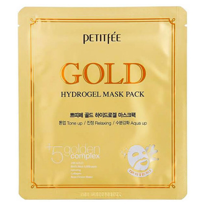 Гидрогелевая маска для лица Petitfee с золотом Gold Hydrogel Mask Pack, 1 шт